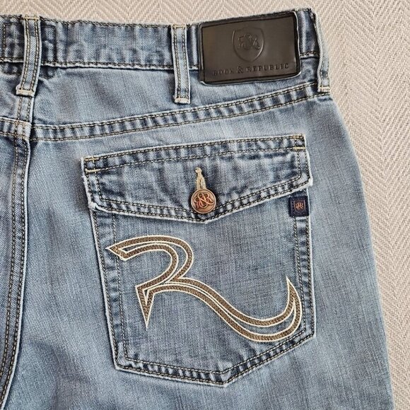 Rock & Republic Jeans Men's Size 36x30 Neil Cut Denim Blue Flap Pockets EUC - Picture 12 of 16